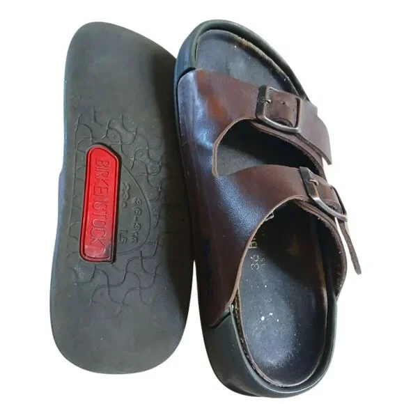 Vintage Rare 70's Euro Birkis Birkenstock Women’s Arizona Sandal Leather 5 - Picture 1 of 10